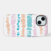 Pastel Batik Patroon iPhone 15 Case (Achterkant horizontaal)