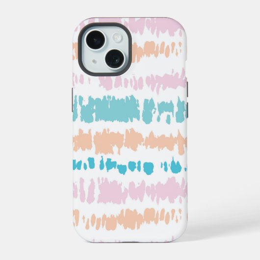 Pastel Batik Patroon iPhone 15 Case (Achterkant)