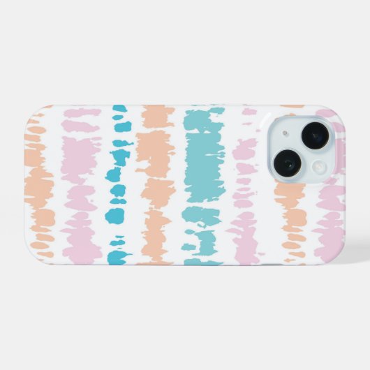Pastel Batik Patroon iPhone 15 Case (Achterkant horizontaal)