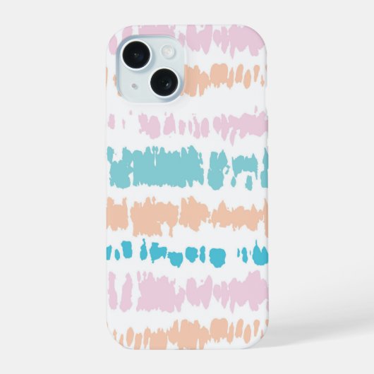 Pastel Batik Patroon iPhone 15 Case (Achterkant)