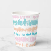 Pastel Batik Patroon Papieren Bekers (Achterkant)