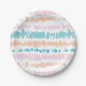 Pastel Batik Patroon Papieren Bordje (Voorkant)