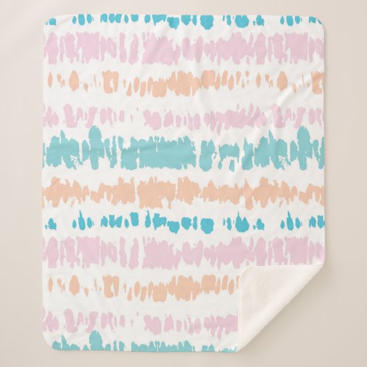 Pastel Batik Patroon Sherpa Deken (Voorkant)
