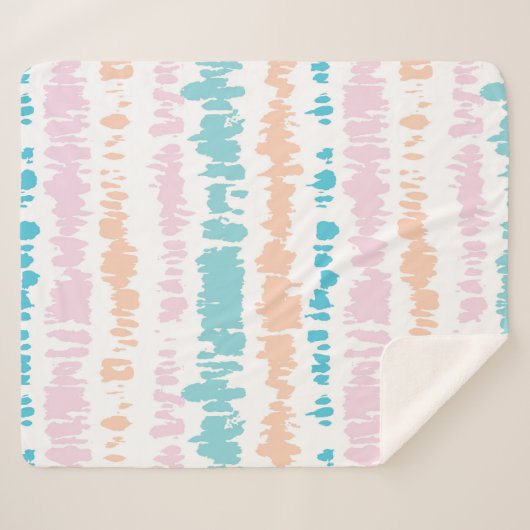 Pastel Batik Patroon Sherpa Deken (Voorkant (horizontaal))