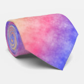 Pastel Batik Rainbow Gradient Patroon Stropdas (Opgerold)