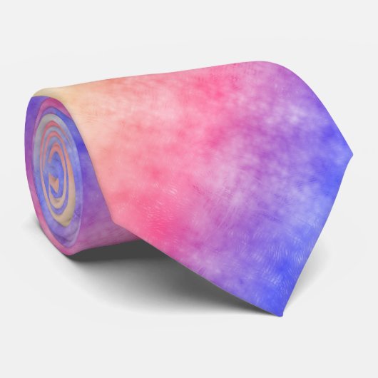 Pastel Batik Rainbow Gradient Patroon Stropdas (Opgerold)