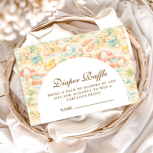 Pastel Beach Animals  Diapper Raffle Informatiekaartje