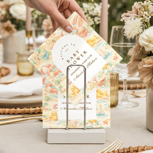 Pastel Beach Animals s Baby Shower Servet