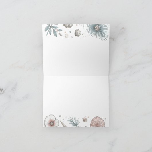 Pastel Beach bruiloft Bedankkaart (Binnen)