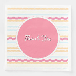 Pastel Beach Bruiloft Streep Servet