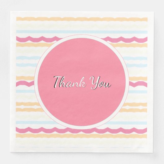 Pastel Beach Bruiloft Streep Servet (Voorkant)