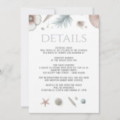 Pastel Beach bruiloft uitnodiging met details (Achterkant)