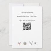 Pastel Beach bruiloft uitnodiging met QR-code (Achterkant)