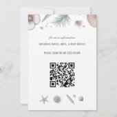 Pastel Beach bruiloft uitnodiging met QR-code (Achterkant)