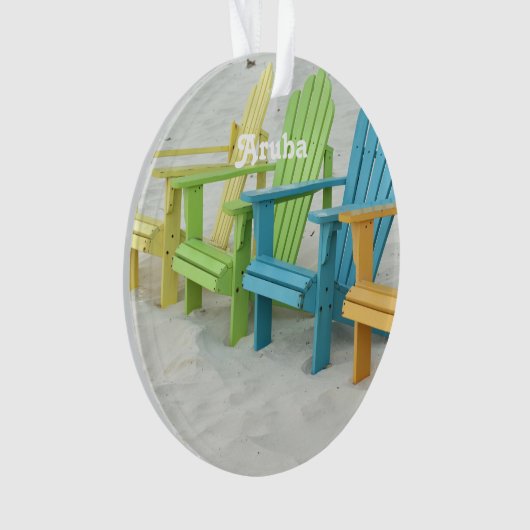 Pastel Beach Chairs in Aruba Ornament (voorkant)
