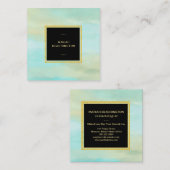 *~* Pastel BEACH COLORS Abstracte Aqua Mint Vierkante Visitekaartje (Voorkant / Achterkant)