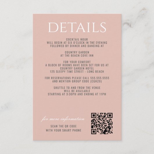 Pastel Beach Informatiekaartje (Voorkant)