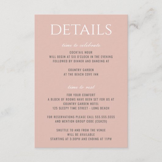 Pastel Beach Informatiekaartje (Voorkant)