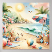 Pastel Beach Nursery Poster (Voorkant)