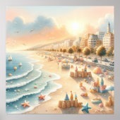 Pastel Beach Nursery Poster (Voorkant)