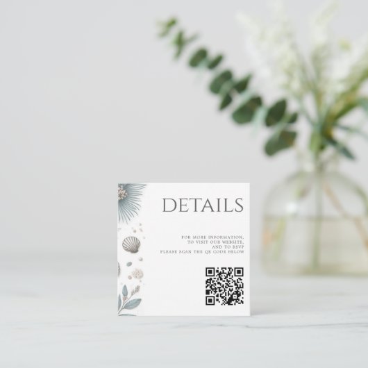 Pastel Beach QR-code Informatiekaartje (Staand voorkant)