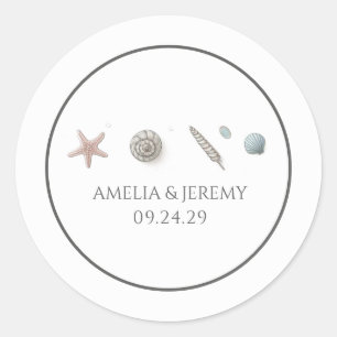 Pastel Beach Ronde Sticker