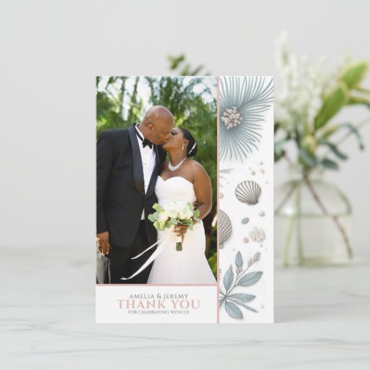 Pastel Beach Save the Date Bedankkaart (Staand voorkant)