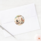 Pastel Beach Scene Honden in Adirondack Stoelen Ronde Sticker