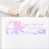 Pastel Beach Weddenschap Palm Tree Leaves Sunrise Etiket (Insitu)