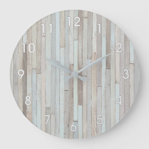 PASTEL BEACH WOOD CLOCK GROTE KLOK