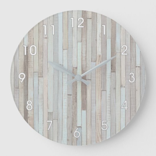 PASTEL BEACH WOOD CLOCK GROTE KLOK (Voorkant)