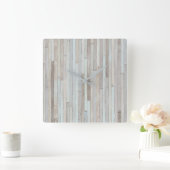 PASTEL BEACH WOOD CLOCK VIERKANTE KLOK (Huis)