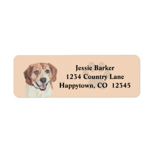 Pastel Beagle Face Return Address Label
