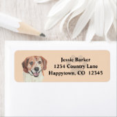 Pastel Beagle Gezicht Retouradreslabel Etiket (Insitu)