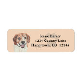 Pastel Beagle Gezicht Retouradreslabel Etiket (Voorkant)