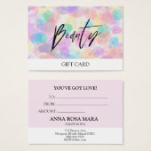 *~* Pastel BEAUTY GIFT KAART (Voorkant /achterkant)