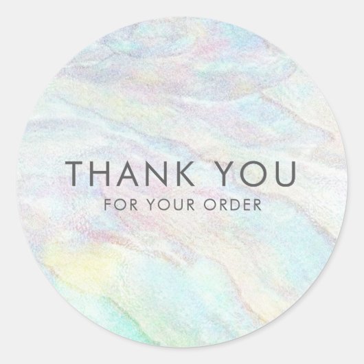 Pastel Bedankt Opal Shell Look Ronde Sticker (Voorkant)