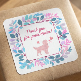 Pastel Bedankt Sticker voor Bestellingen van Klein