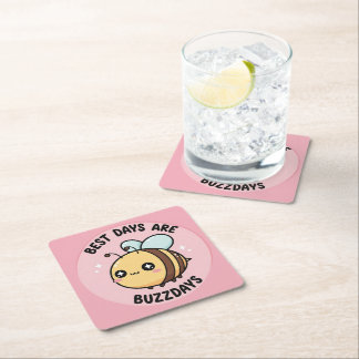 Pastel Bee Coasters – Scandinavian Nursery Decor Kartonnen Onderzetters