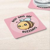 Pastel Bee Coasters – Scandinavian Nursery Decor Kartonnen Onderzetters (Schuin)