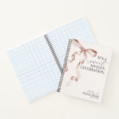 Pastel Beige Bow Sweet 16 Brieven aan Verjaardagsm Notitieboek (Binnen)