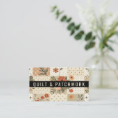 Pastel Beige Dekbed Patchwork Handgemaakte Kleding Visitekaartje (Staand voorkant)