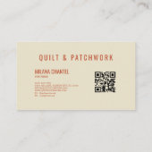 Pastel Beige Dekbed Patchwork Handgemaakte Kleding Visitekaartje (Achterkant)