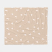 Pastel Beige Doodles Schattig Hart Patroon Fleece Deken (Voorkant (Horizontaal))
