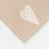 Pastel Beige Doodles Schattig Hart Patroon Fleece Deken (Hoek)