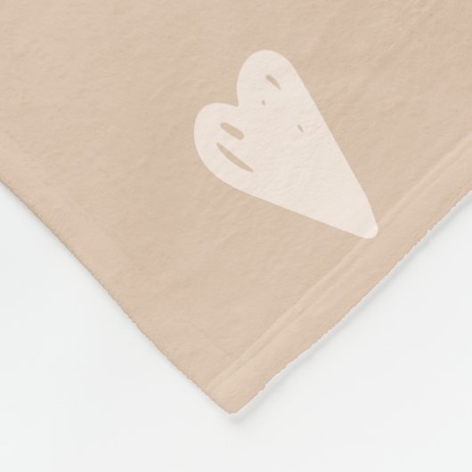 Pastel Beige Doodles Schattig Hart Patroon Fleece Deken (Hoek)