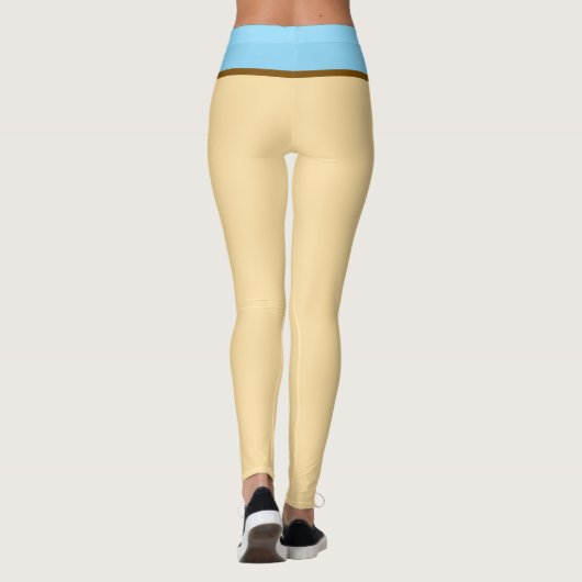 Pastel Beige en Baby Blue Leggings (Achterkant)
