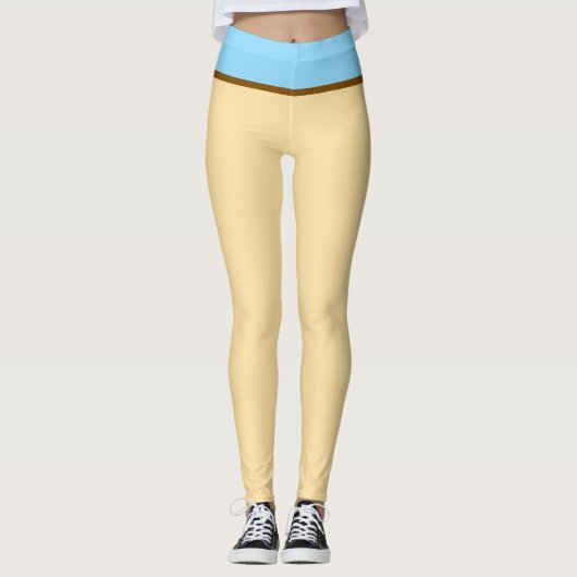 Pastel Beige en Baby Blue Leggings (Voorkant)