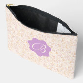 Pastel Beige en Paarse bloemen Etui (Open)