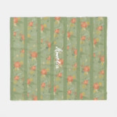 Pastel beige groene mint floral stripe patroonnaam fleece deken (Voorkant (Horizontaal))